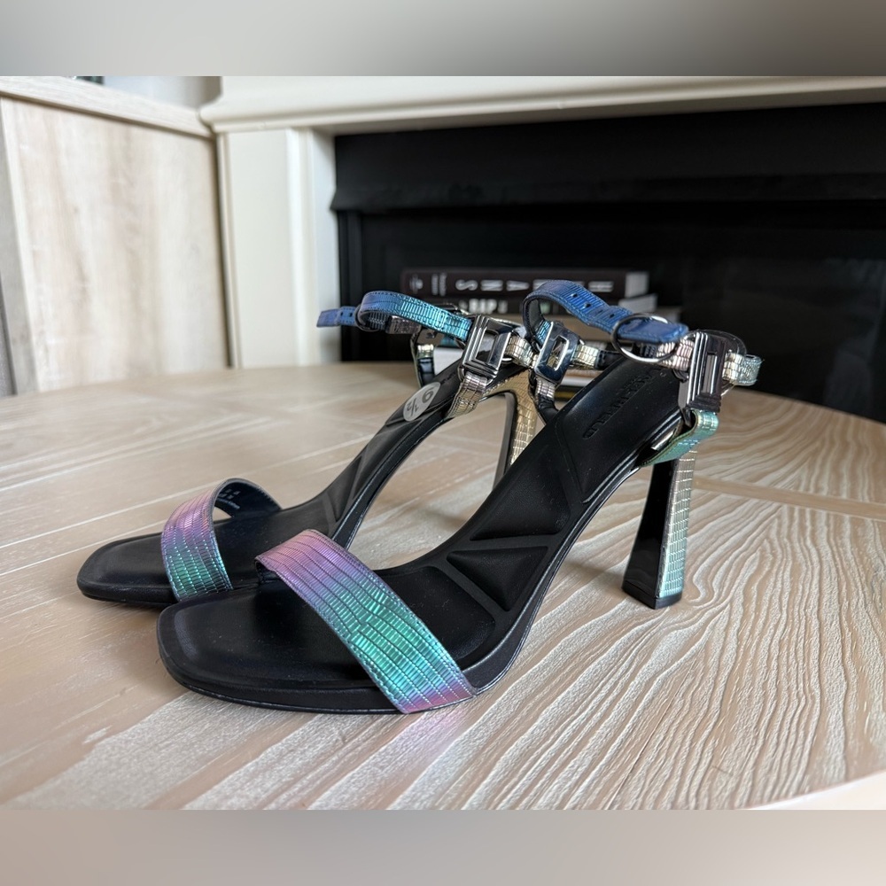 Karl Lagerfeld|Multicolor Iridescent Strappy Heels,Metallic•••NWT,9.5 Colorful